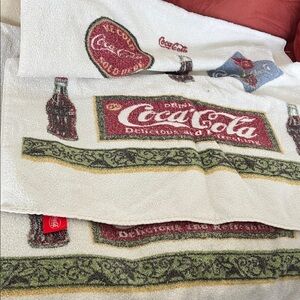 Collectors Coca-Cola bath towel SET x2